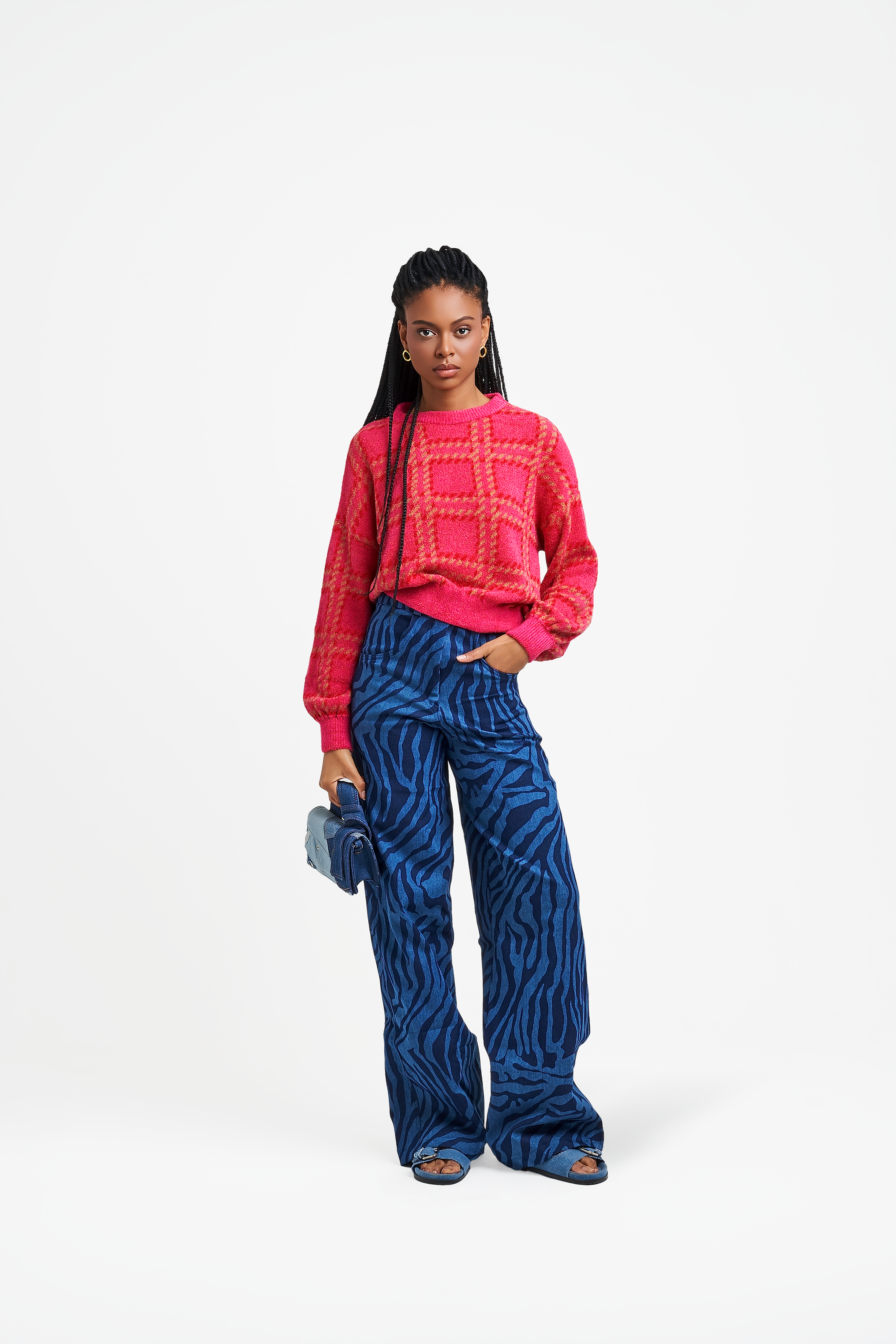 Calça Print Denim