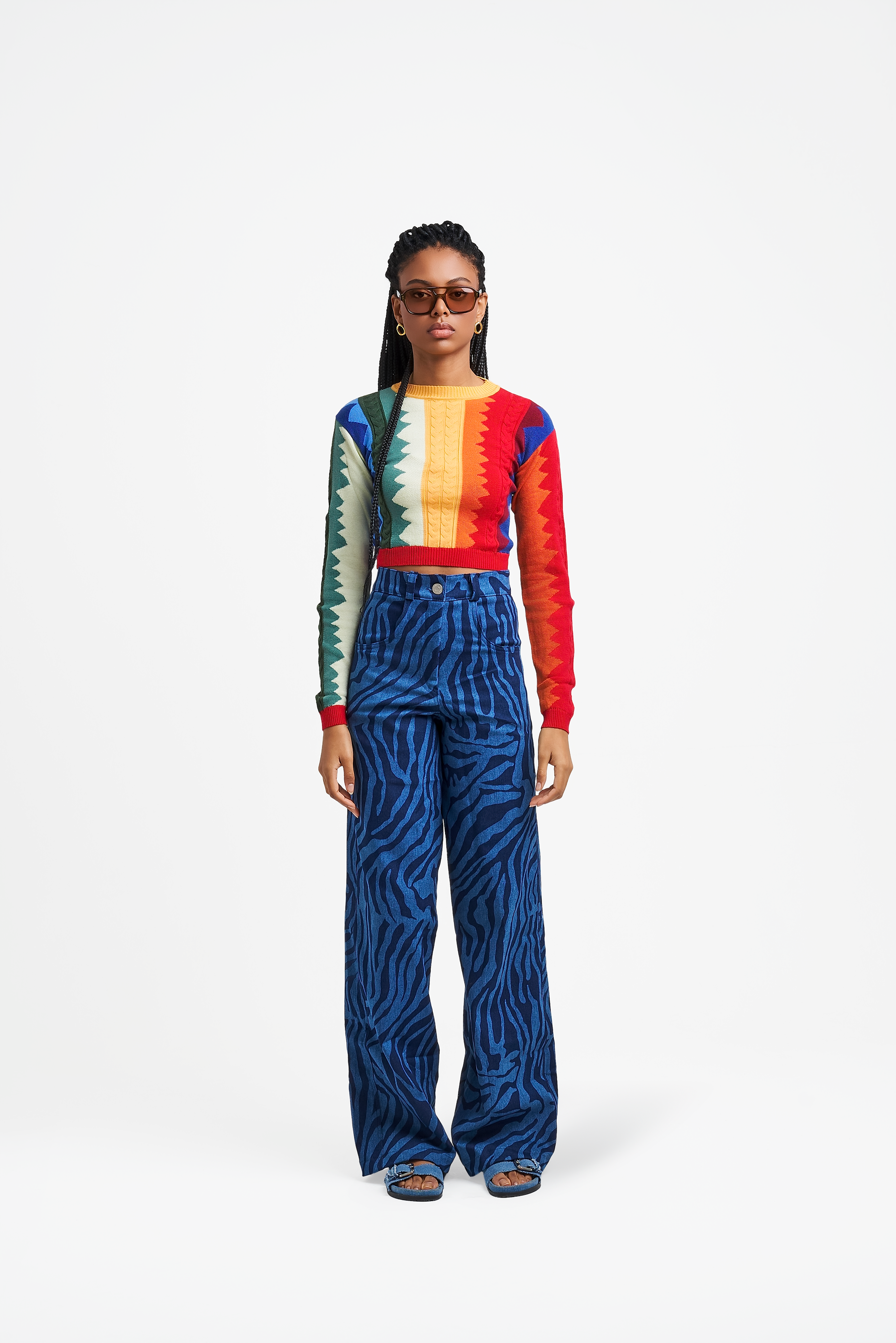 Calça Print Denim