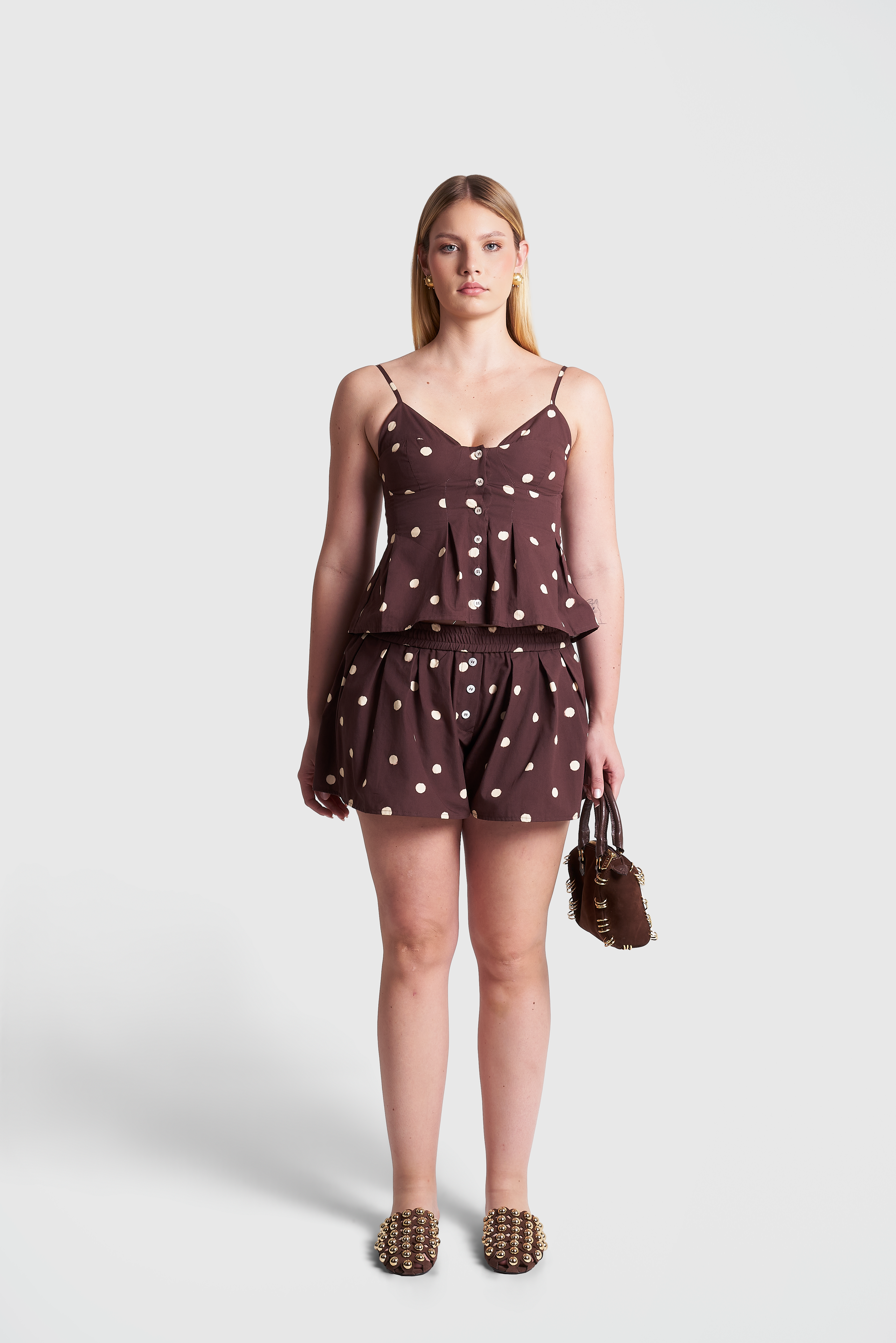 Shorts Polka Brown