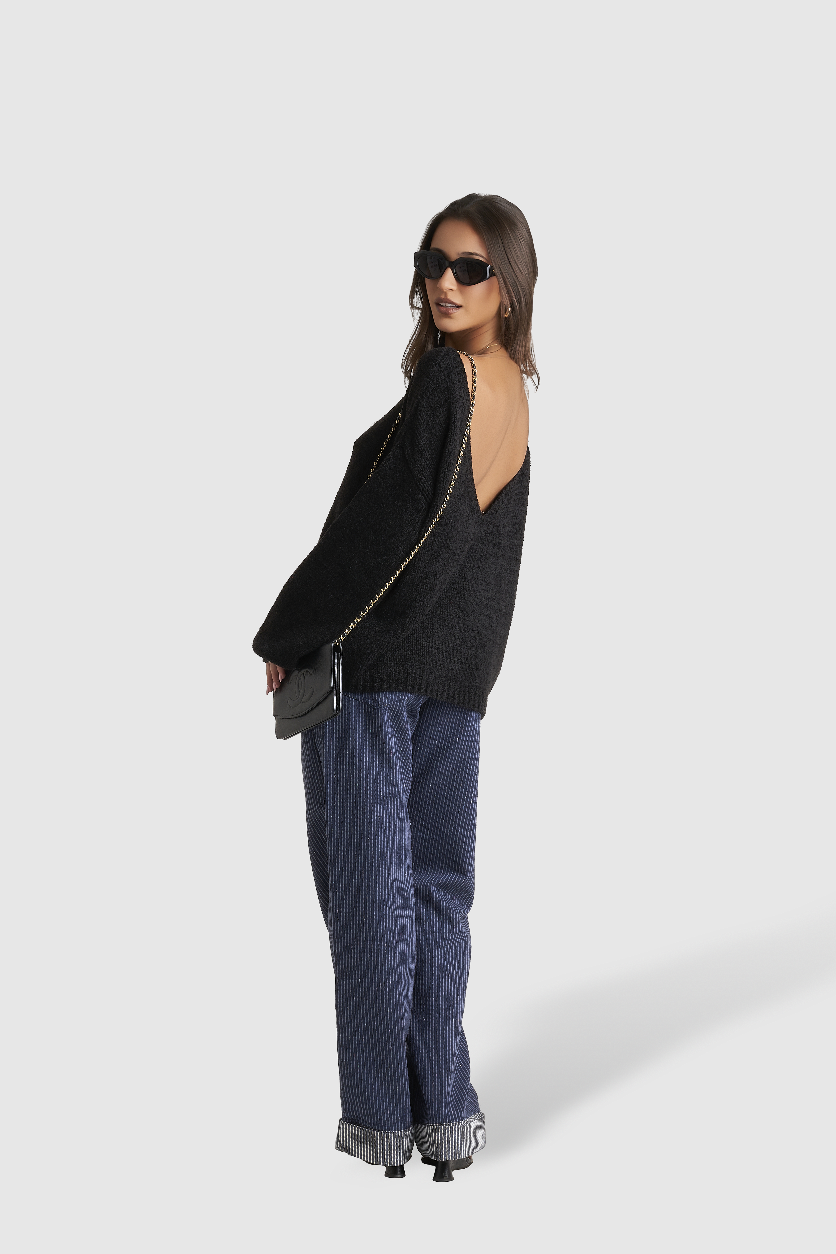 Blusa Deep V Noir