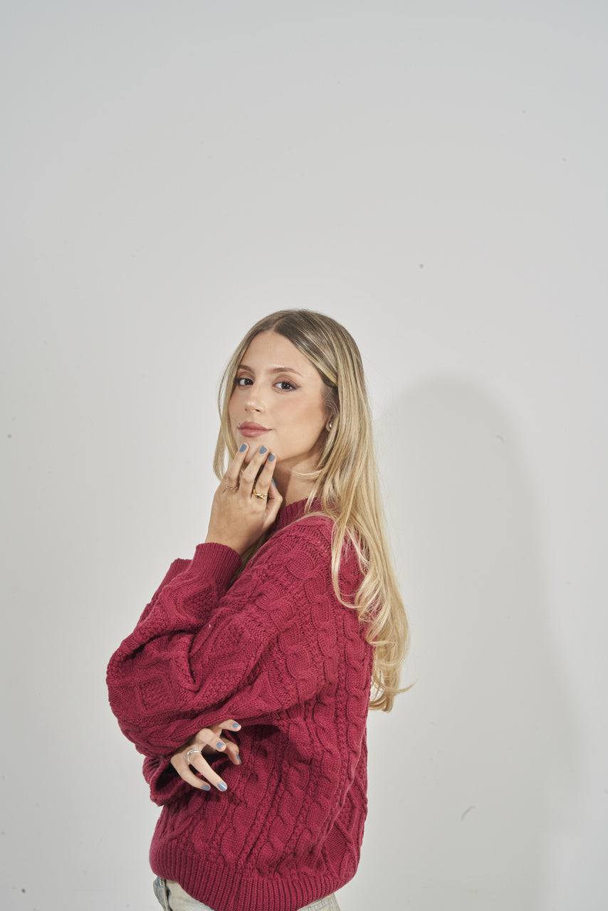 Sweater Cottony Maroon