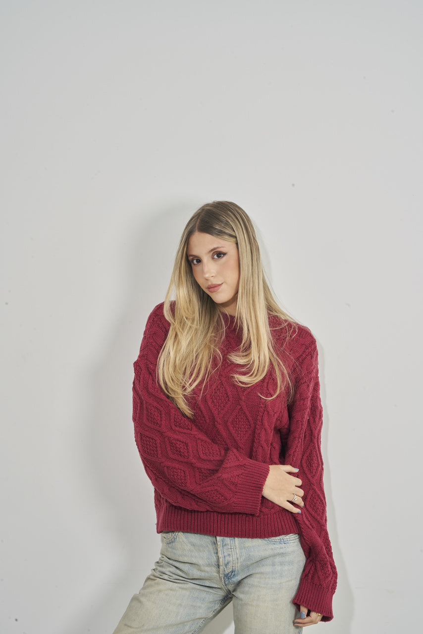 Sweater Cottony Maroon