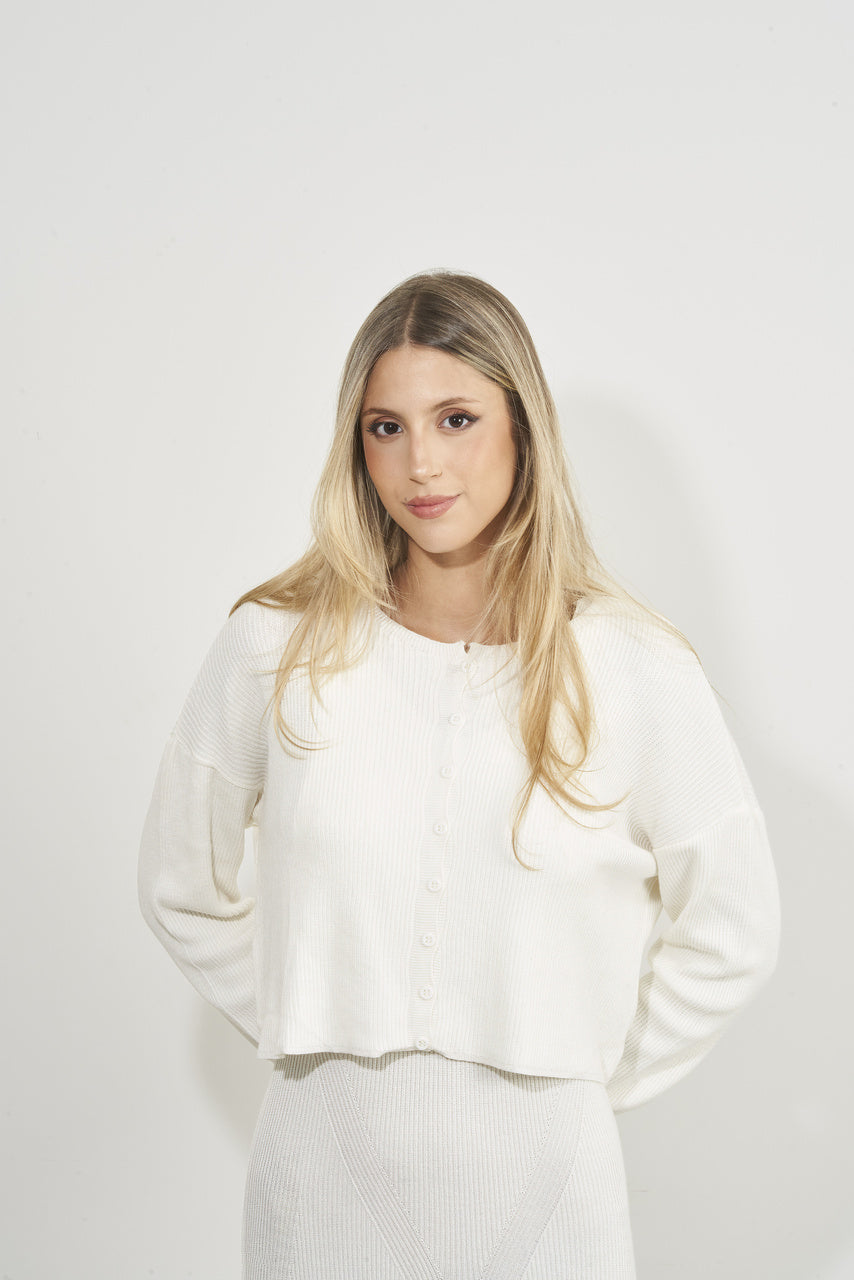Cardigan Slim Off White