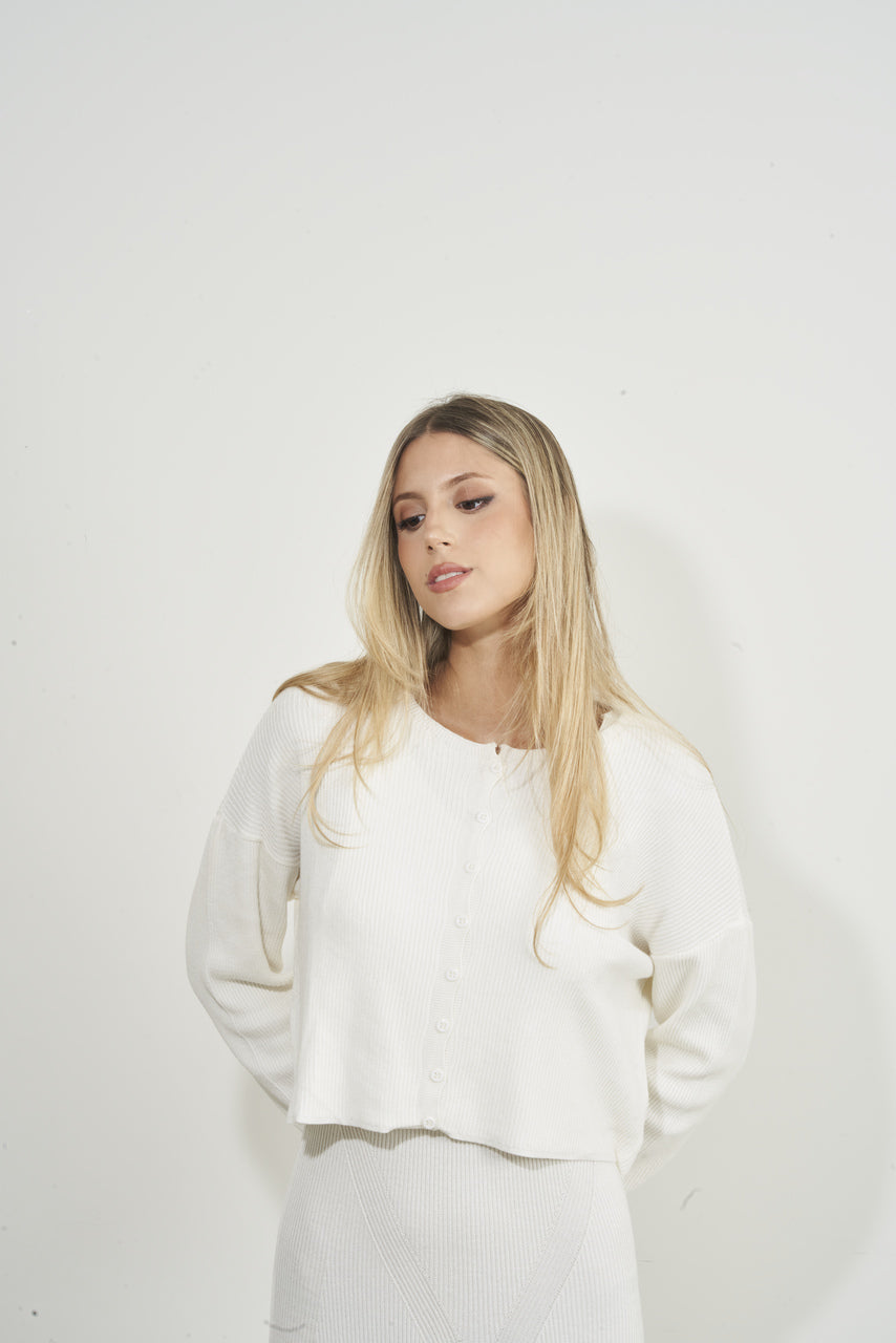 Cardigan Slim Off White