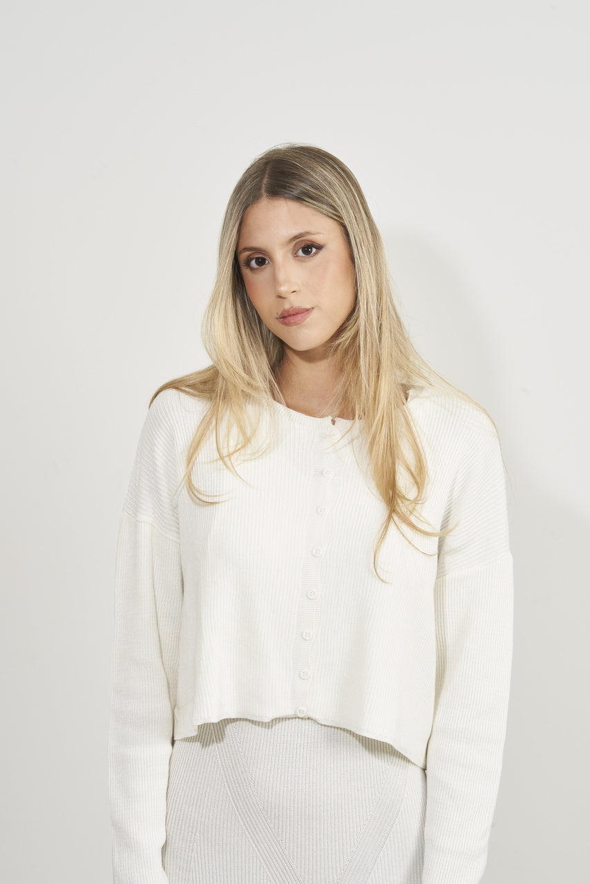 Cardigan Slim Off White