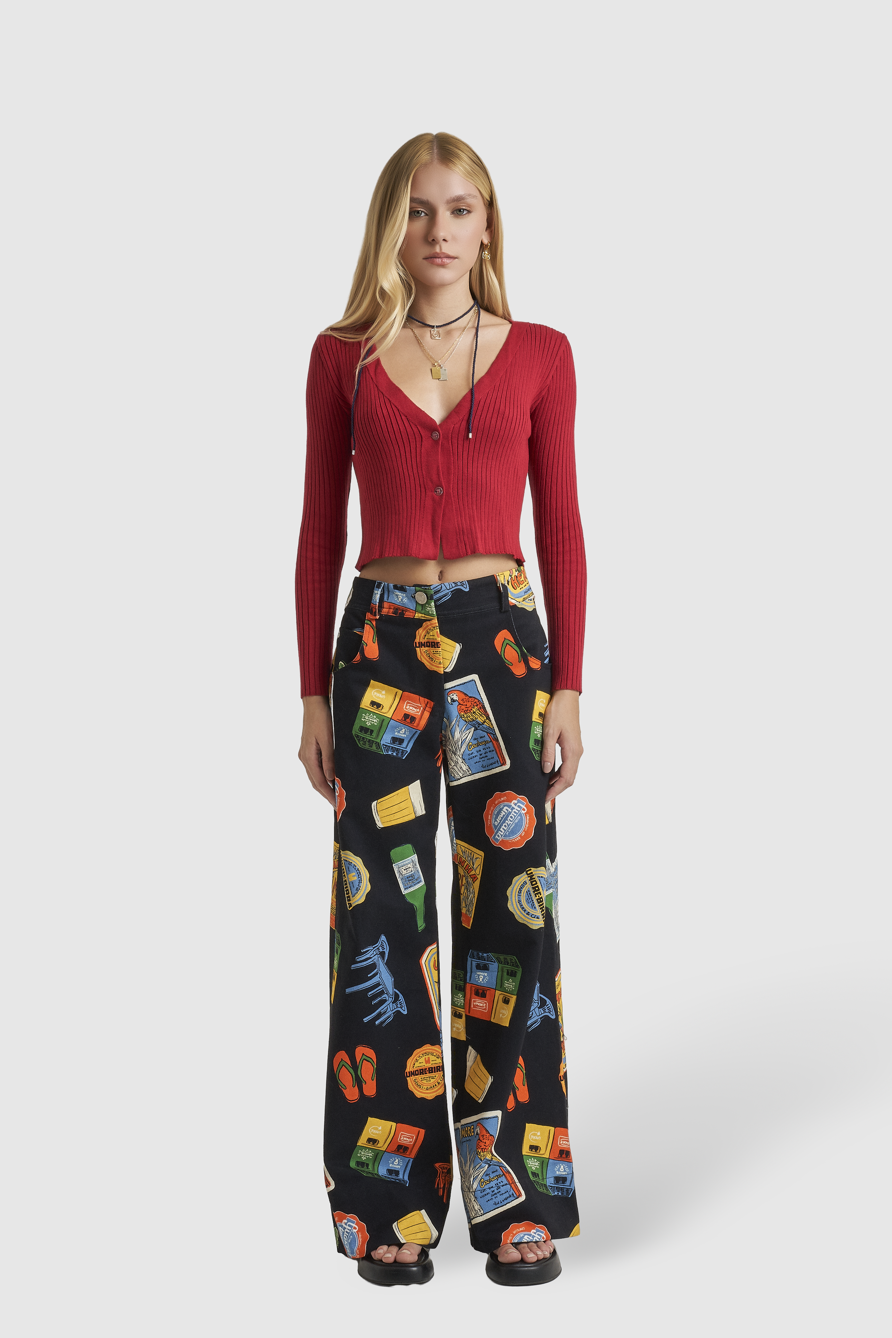 Calça Wideleg Cheers Sarja