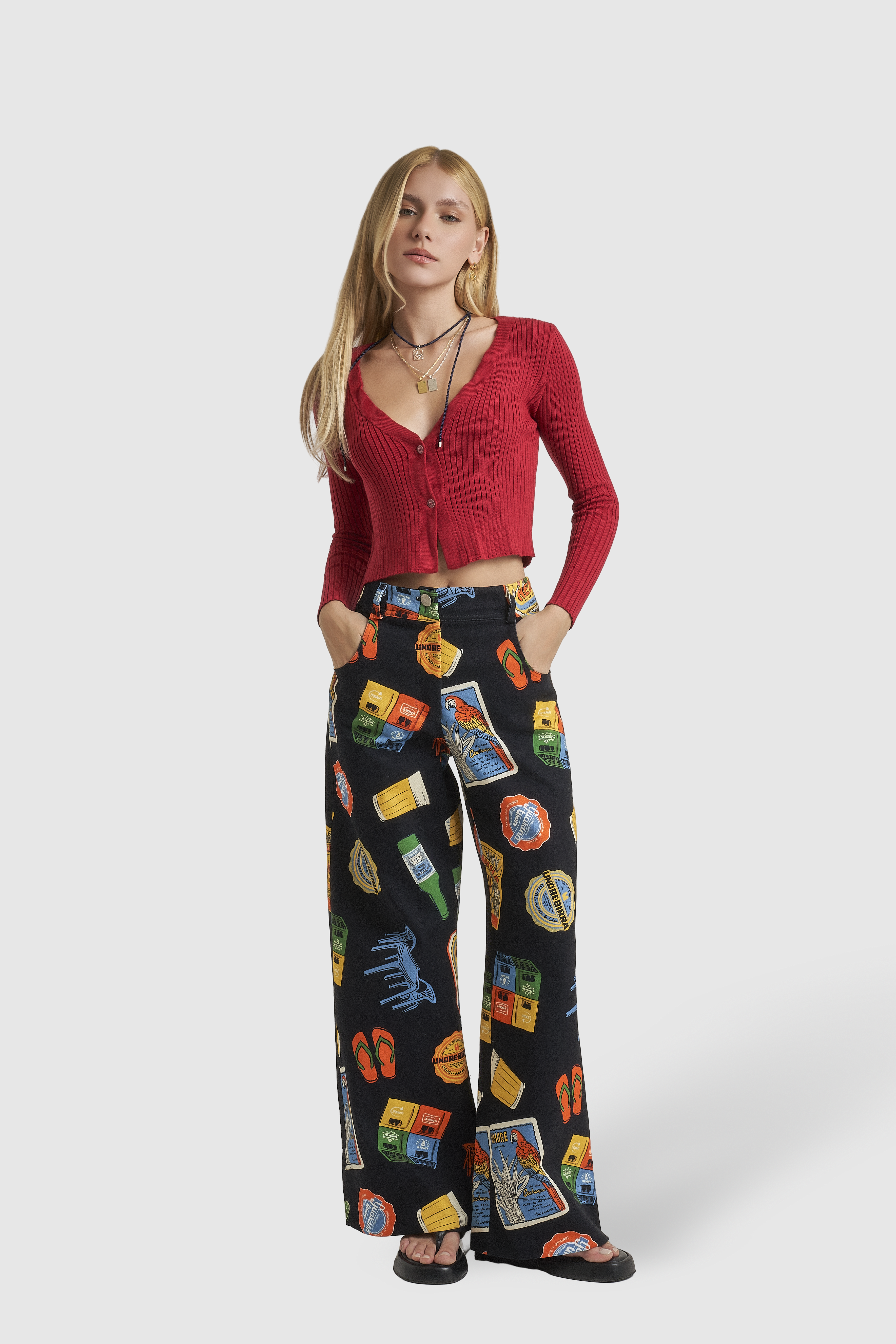 Calça Wideleg Cheers Sarja