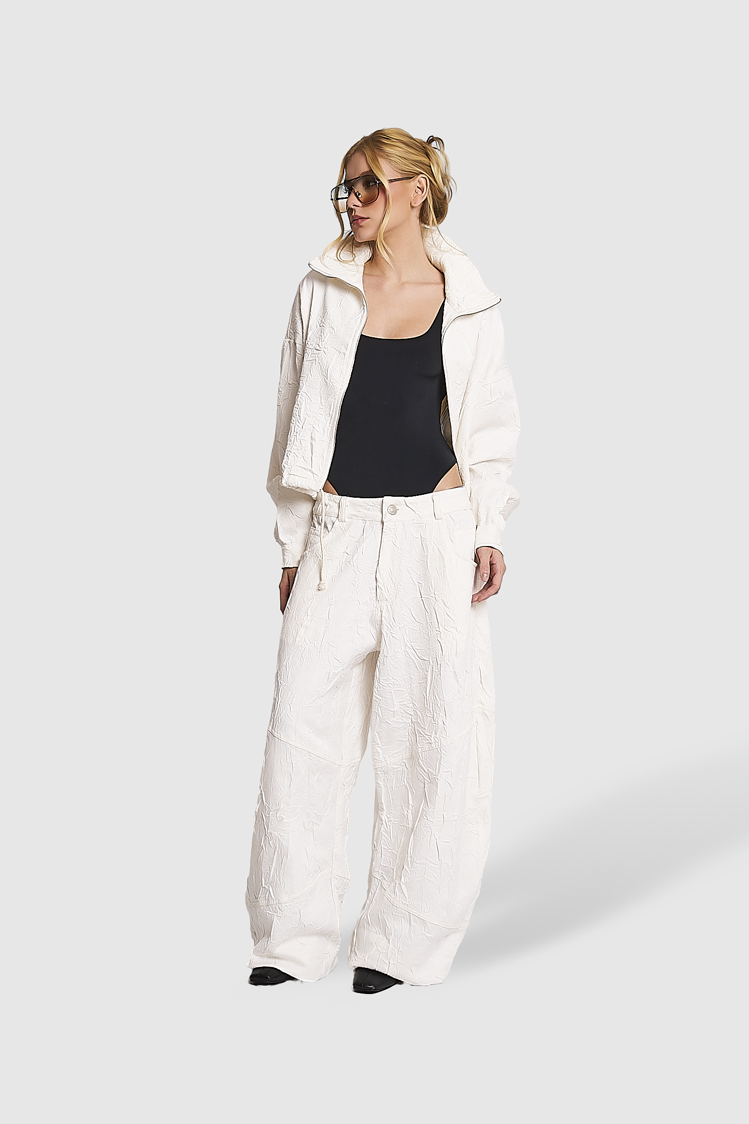 Jaqueta Crinkle White